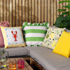 Striped Green Cushions - Palm Royale Stripe Ruffle Printed Outdoor Cushion Cover Green furn.