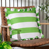 Striped Green Cushions - Palm Royale Stripe Ruffle Printed Outdoor Cushion Cover Green furn.