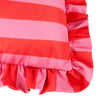  Cushions - Palm Royale Stripe Ruffle Printed Outdoor Cushion Cover Pink/Red Furn