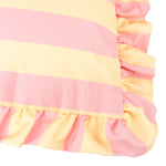  Cushions - Palm Royale Stripe Ruffle Printed Outdoor Cushion Cover Pink/Yellow Furn