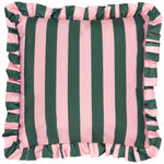  Cushions - Palm Royale Stripe Ruffle Outdoor Cushion Cover Pink/Green furn.