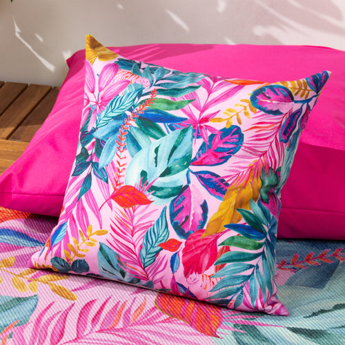 Jungle Pink Cushions - Psychedelic Jungle Outdoor Cushion Cover Hot Pink furn.