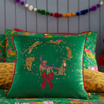 furn. Purrfect Christmas Duvet Cover Set in Green/Gold