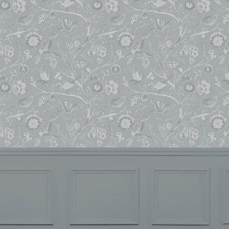 Voyage Maison Puturi 1.4m Wide Width Wallpaper in Silver