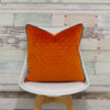 Paoletti Quartz Quilted Cushion Cover in Jaffa Orange/Teal