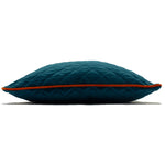 Paoletti Quartz Rectangular Quilted Cushion Cover in Teal/Jaffa