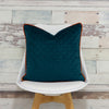 Paoletti Quartz Rectangular Quilted Cushion Cover in Teal/Jaffa