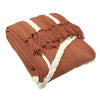 furn. Rainbow Tuft Tasselled Throw in Brick