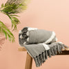 furn. Rainbow Tuft Tasselled Throw in Grey