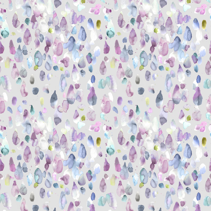 Voyage Maison Raindrops Printed Cotton Fabric in Damson