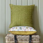 Abstract Green Cushions - Rainfall Embroidered Cushion Cover Olive Additions