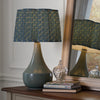 Floral Blue Lighting - Raja Pleated Scalloped Lamp Shade Denim Voyage Maison