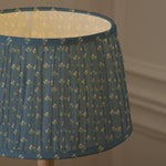 Floral Blue Lighting - Raja Pleated Tapered Lamp Shade Denim Voyage Maison