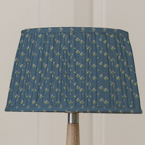 Floral Blue Lighting - Raja Pleated Tapered Lamp Shade Denim Voyage Maison