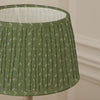 Floral Green Lighting - Raja Pleated Tapered Lamp Shade Sage Voyage Maison