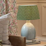 Floral Green Lighting - Raja Pleated Tapered Lamp Shade Sage Voyage Maison