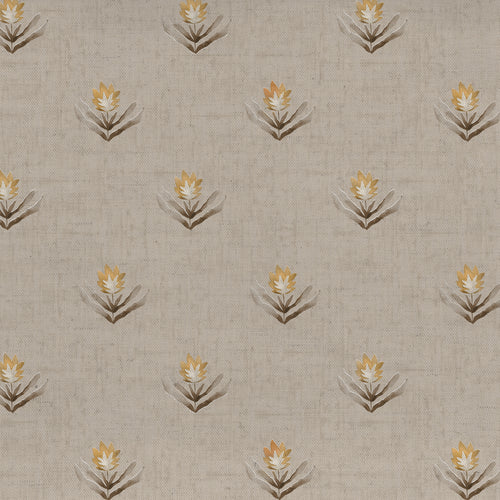 Floral Beige Fabric - Raja Printed Cotton Fabric (By The Metre) Stone Voyage Maison