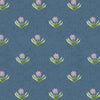 Floral Blue Wallpaper - Raja  1.4m Wide Width Wallpaper (By The Metre) Denim Voyage Maison