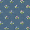 Floral Blue Wallpaper - Raja  1.4m Wide Width Wallpaper (By The Metre) Denim Voyage Maison