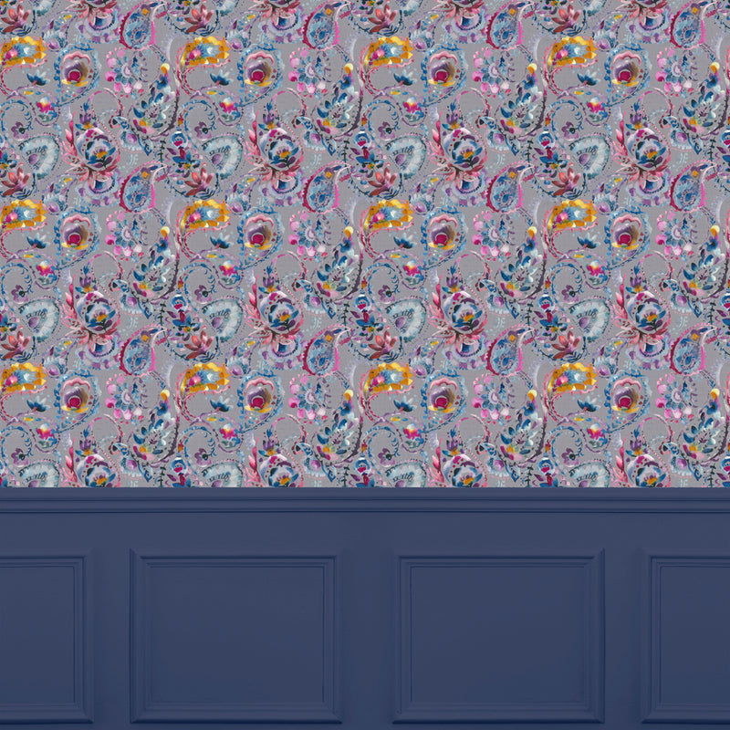 Voyage Maison Raja 1.4m Wide Width Wallpaper in Indigo