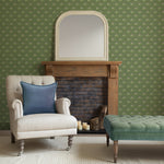 Floral Green Wallpaper - Raja  1.4m Wide Width Wallpaper (By The Metre) Sage Voyage Maison