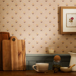 Floral Beige Wallpaper - Raja  1.4m Wide Width Wallpaper (By The Metre) Stone Voyage Maison