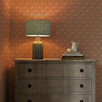 Floral Orange Wallpaper - Raja  1.4m Wide Width Wallpaper (By The Metre) Terracotta Voyage Maison