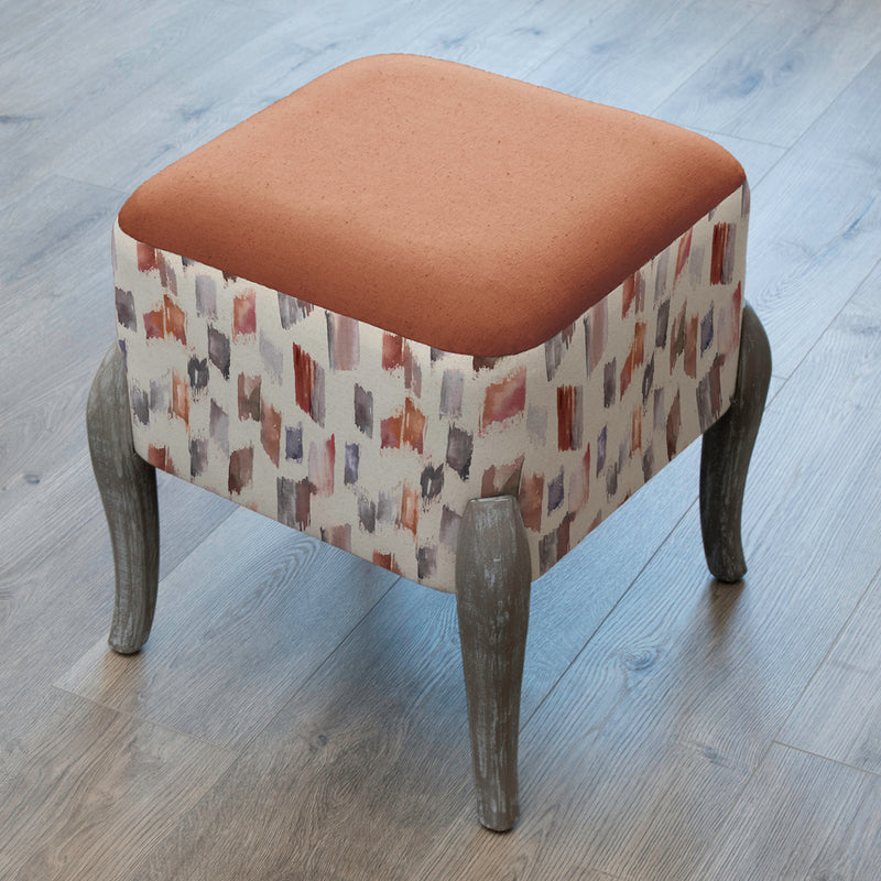 Additions Ralf Square Footstool in Arwen Rosewater