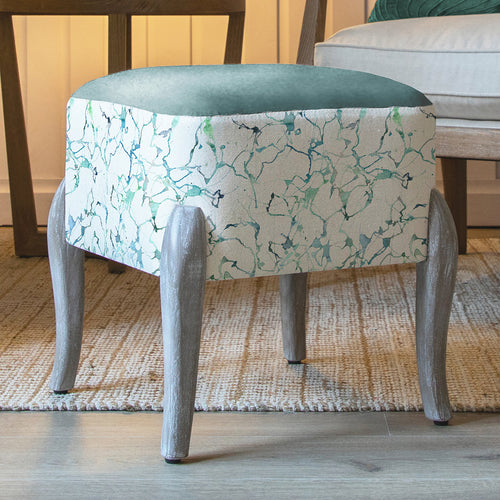 Additions Ralf Square Footstool in Carrara Ocean