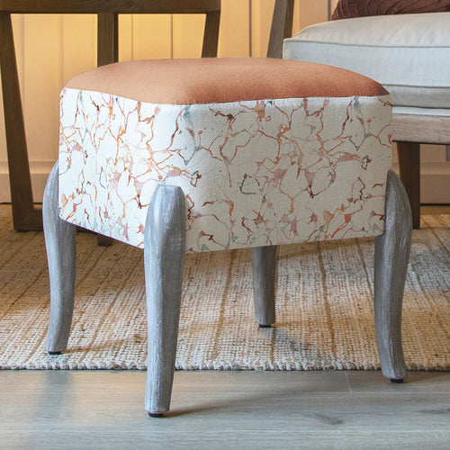 Additions Ralf Square Footstool in Carrara Rosewater