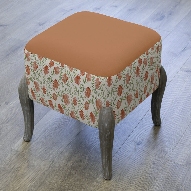 Floral Orange Furniture - Ralf  Footstool Elai Terracotta Voyage Maison