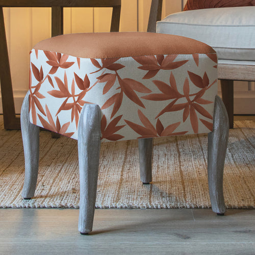 Additions Ralf Square Footstool in Silverwood Sienna