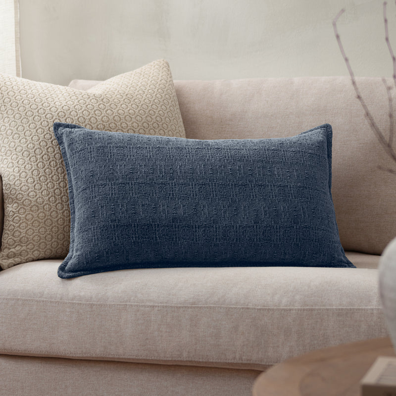 Not Applicable Blue Cushions - Ramas Jacquard Cushion Cover Indigo Yard