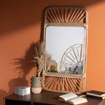 Ouko Rattan Weave Wall Mirror in Natural