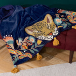 Wylder Regal Leopard Throw in Royal Blue