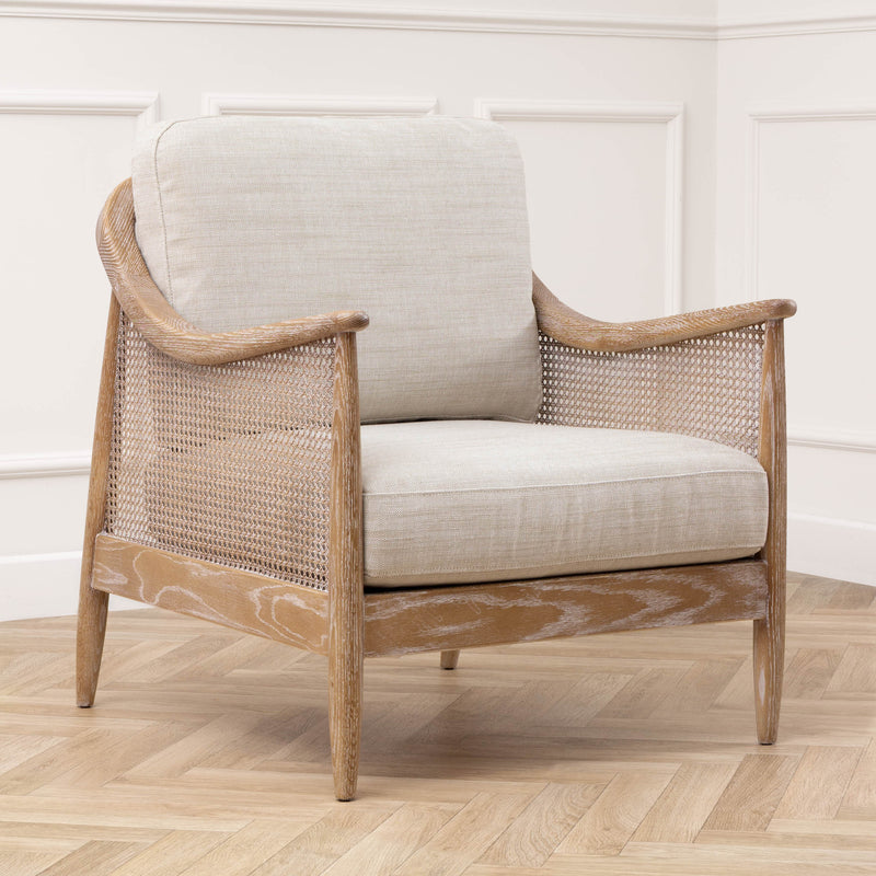Plain Beige Furniture - Remi Rattan Chair Linen Voyage Maison