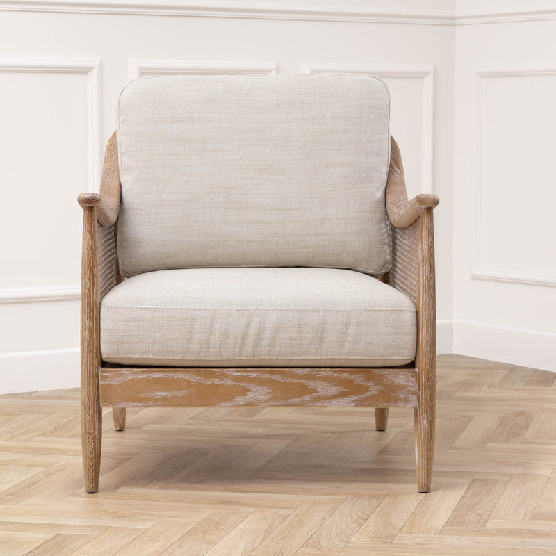 Plain Beige Furniture - Remi Rattan Chair Linen Voyage Maison