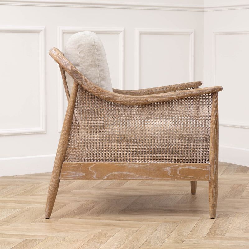 Plain Beige Furniture - Remi Rattan Chair Linen Voyage Maison