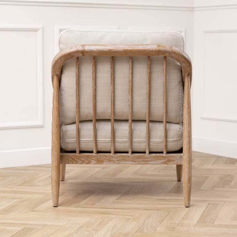 Plain Beige Furniture - Remi Rattan Chair Linen Voyage Maison