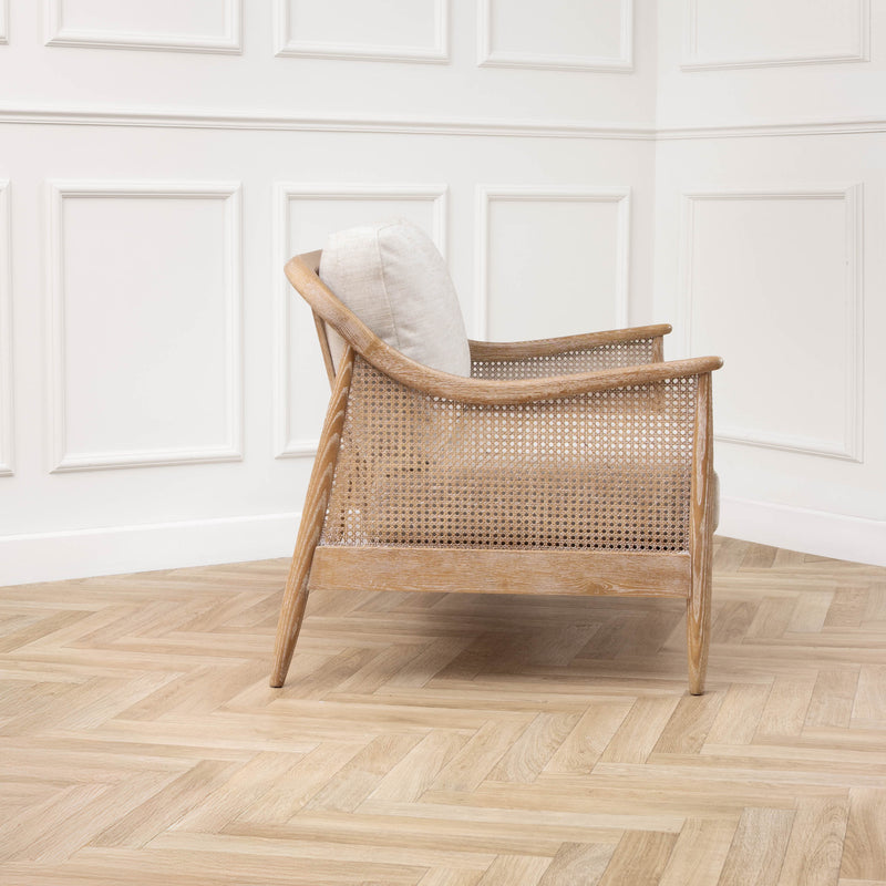 Plain Beige Furniture - Remi 2-Seater Rattan Chair Linen Voyage Maison