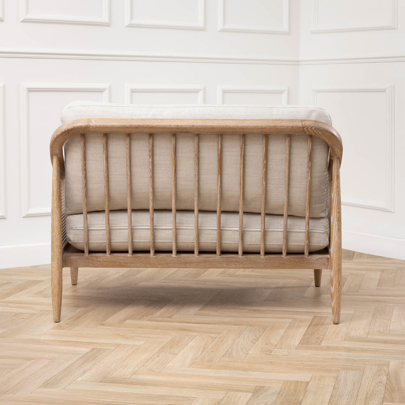 Plain Beige Furniture - Remi 2-Seater Rattan Chair Linen Voyage Maison