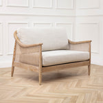 Plain Beige Furniture - Remi 2-Seater Rattan Chair Linen Voyage Maison