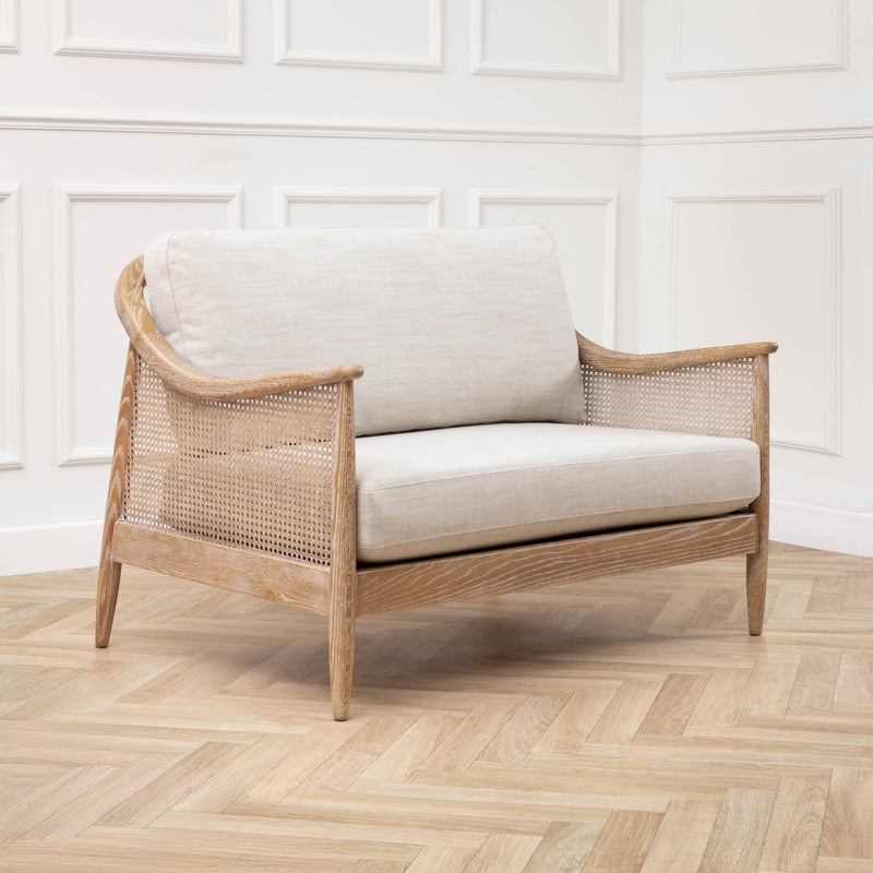 Plain Beige Furniture - Remi 2-Seater Rattan Chair Linen Voyage Maison