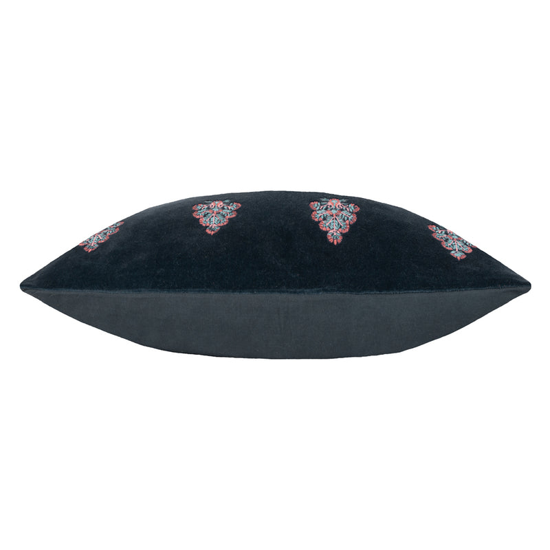 1973 Rennes Embroidered Cushion Cover in Navy