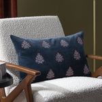 1973 Rennes Embroidered Cushion Cover in Navy