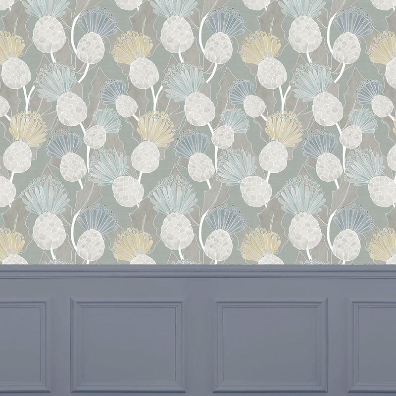 Voyage Maison Reyne 1.4m Wide Width Wallpaper in Duck Egg