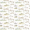 Voyage Maison River Fish Large Printed Linen Fabric in Natural