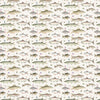 Voyage Maison River Fish Printed Linen Fabric in Cream