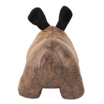 Paoletti Rhino Faux Leather Door Stop in Brown