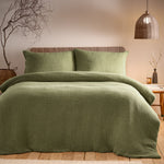 Plain Green Bedding - Ribble Acid Washed Duvet Cover Set Khaki Yard